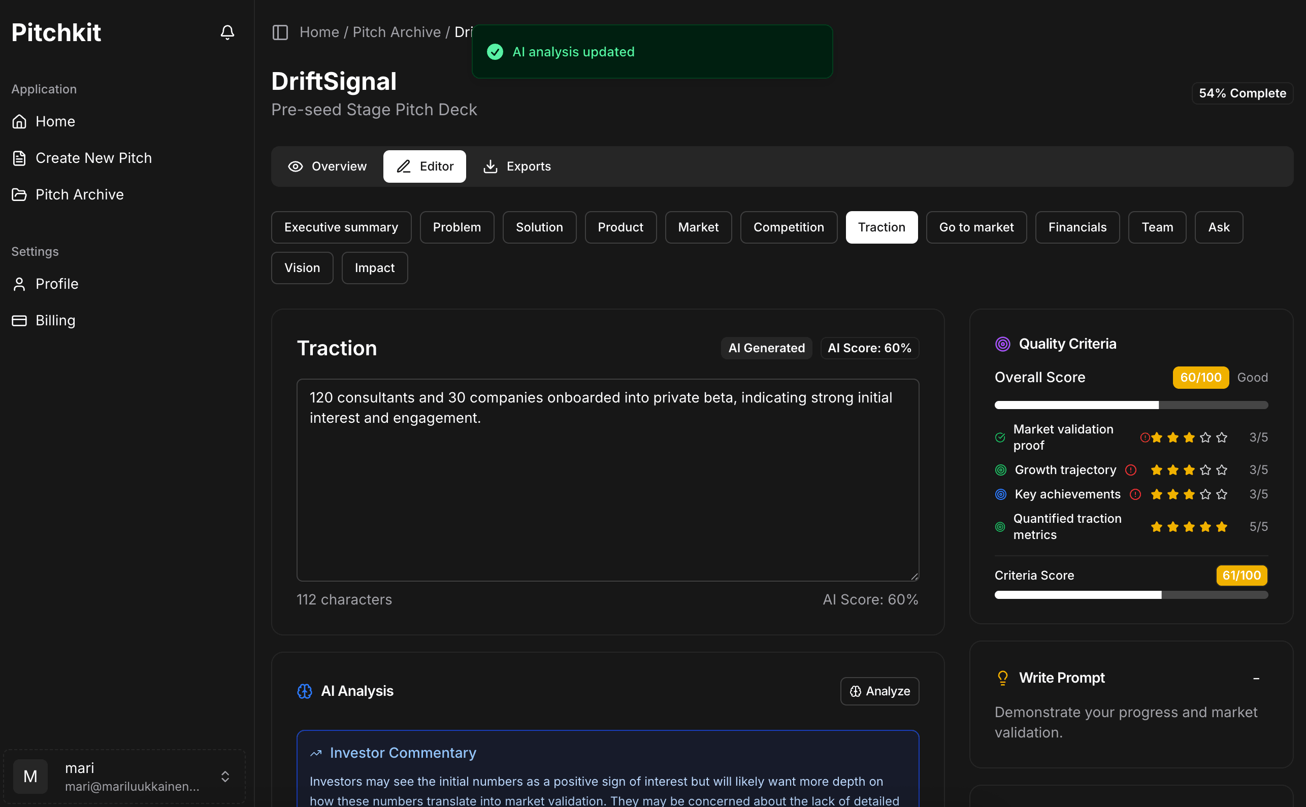 Pitchkit App Screenshot